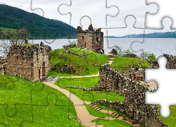 Szkocja, Ruiny, Nad, Jeziorem, Lochness