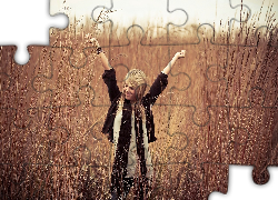 Kobieta, Wysokie, Trawy