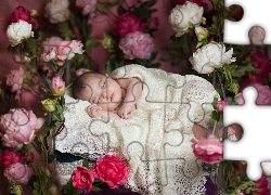 Śpiące, Dziecko, Kwiaty