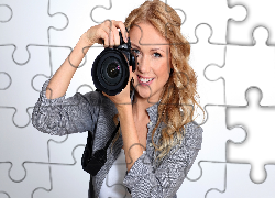 Kobieta, Aparat, Fotografia