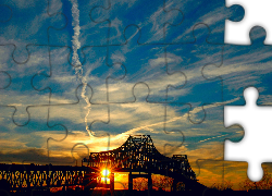 Most, Zachód Słońca, Baton Rouge, Stany Zjednoczone