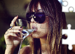 Kobieta, Szampan, Okulary