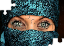 Kobieta, Oczy, Burka