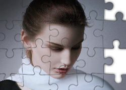 Kobieta, Biały, Szal