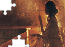 Kobieta, Bar, Napój, Papieros