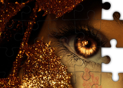 Twarz, Kobieta, Bursztynowe, Oko