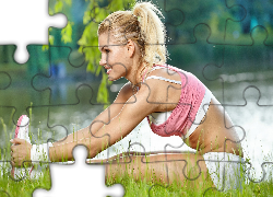 Blondynka, Rzeka, Park, Aerobik