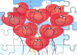 Walentynki,baloniki w serca