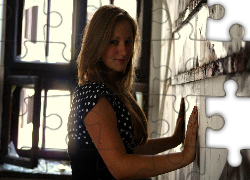 Kobieta, Blondynka, Okna