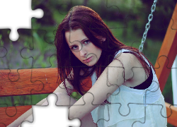 Kobieta, Brunetka, Huśtawka