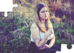 Zamyślona, Kobieta, Blondynka