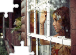 Zamyślona, Dziewczyna, Okno