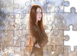 Kobieta, Długie, Włosy