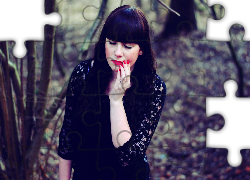 Kobieta, Ciemne, Włosy