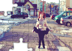 Radosna, Kobieta, Czarna, Spódnica