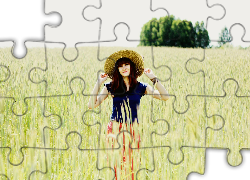 Radosna, Kobieta, Kapelusz