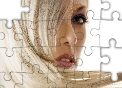 Kobieta, Blondynka, Spojrzenie