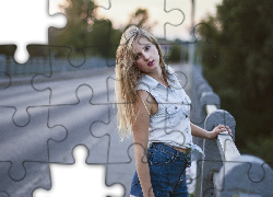 Kobieta, Blondynka, Szorty