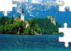 Słowenia, Wyspa Blejski Otok, Kościół Zwiastowania Marii Panny, Jezioro Bled