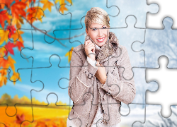 Kobieta, Makijaż, Kurtka