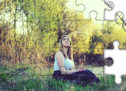 Kobieta, Blondynka, Sukienka