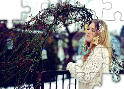 Kobieta, Blondynka, Motyle