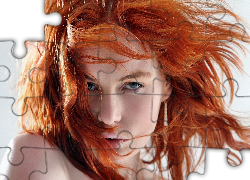 Rudowłosa, Dziewczyna, Spojrzenie, Twarz