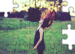 Kobieta, Długie, Włosy