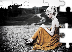 Kobieta, Sukienka, Droga