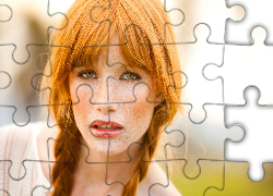 Kobieta, Rudowłosa, Piegi