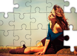 Kobieta, Włosy, Wiatr