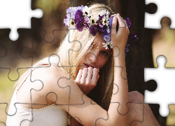 Kobieta, Włosy, Wianek