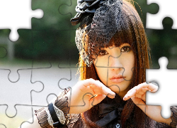 Kobieta, Woalka, Dłonie