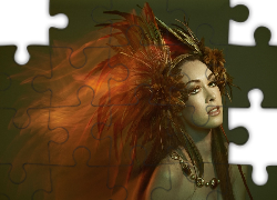 Kobieta, Rudy, Pióropusz