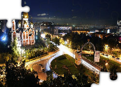 Moskwa, Panorama, Noc