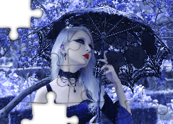 Kobieta, Parasol, Gothic