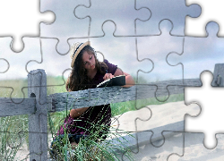 Kobieta, Książka, Ogrodzenie