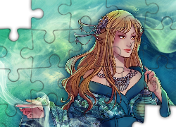 Fantasy ,Kobieta, Magia, Lampion