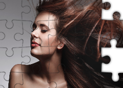 Kobieta, Rozwiane, Włosy