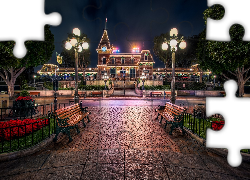 Dom, Świąteczne, Oświetlenie, Disneyland, Kalifornia