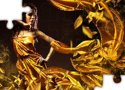 Kobieta, Modelka, Suknia, Poza