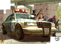 GTA IV, Policyjny, Samochód, Mężczyźni, Broń