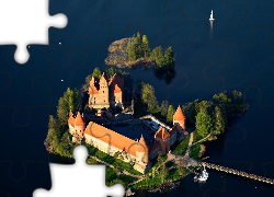 Zamek w Trokach, Troki, Litwa, Jezioro Galwe