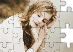 Zamyślona ,Kobieta, Blondynka