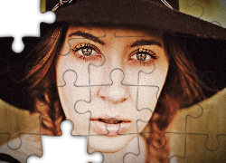 Kobieta, Blondynka, Kapelusz