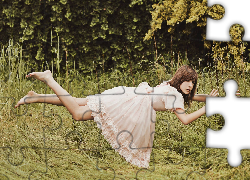 Kobieta, Brunetka, Lot