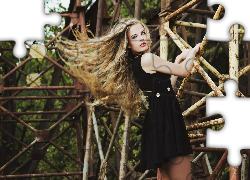 Kobieta, Blondynka, Wspinaczka