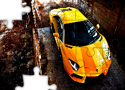 Lamborghini, Aventador, Żółty, Samochód, 
