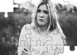 Kobieta, Blondynka, Sweter