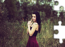 Kobieta, Brunetka, Sukienka